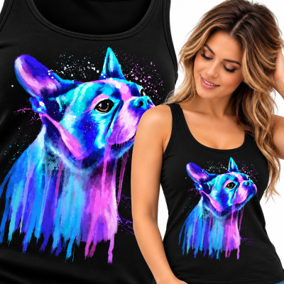 TANK TOP DAMSKI ZWIERZĘTA   BOSTON TERRIER